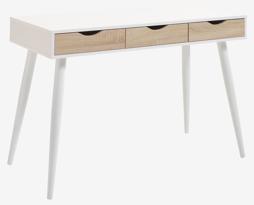 Desk PLOVSVAD 50x110 oak/white - JYSK