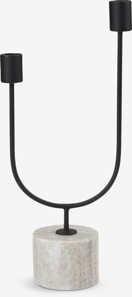 Candlestick KURT W15xL7xH33cm black - JYSK