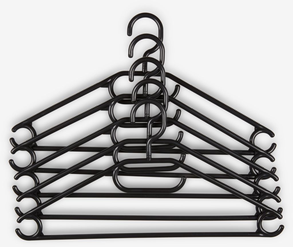 Hangers TRYGVE black pack of 5 - JYSK