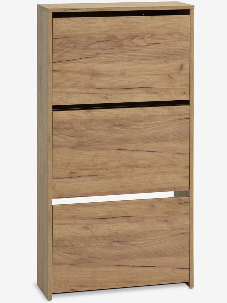 Shoe cabinet KULHUSE 3 comp. natural oak colour - JYSK