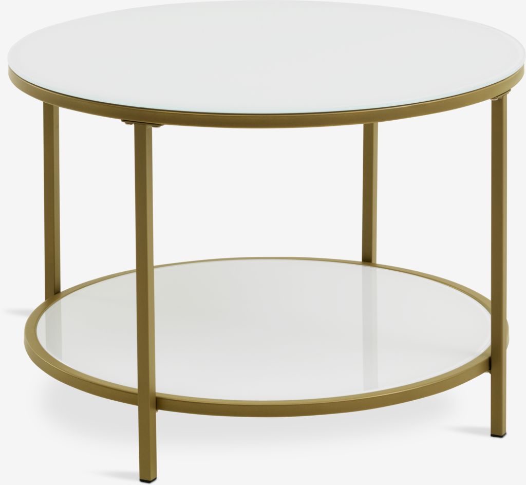 Coffee table GADEVANG D65 white/gold - JYSK