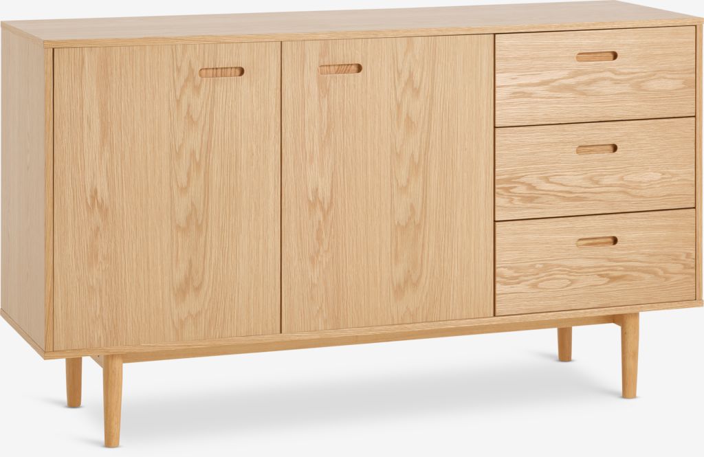 Sideboard MARSTRAND 2 doors 3 drawers natural oak - JYSK