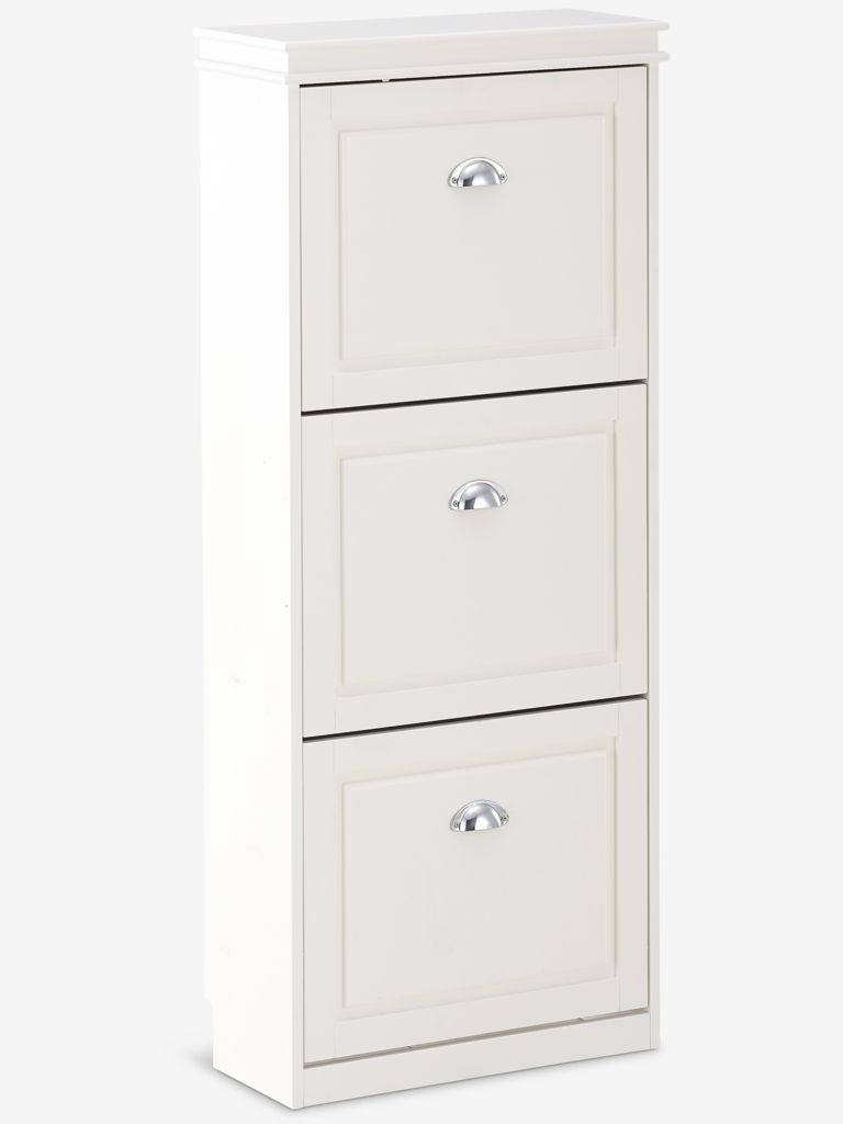 Shoe cabinet JERUP 3 comp. white - JYSK