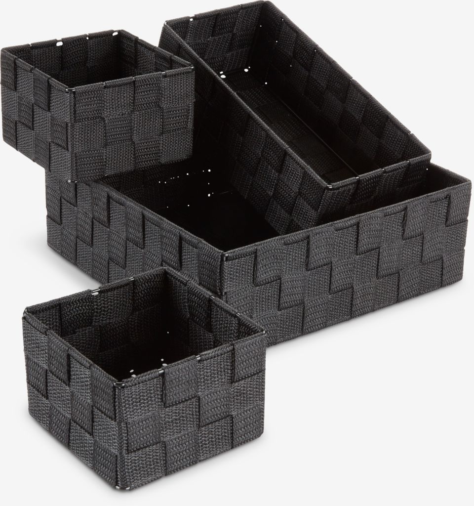 Basket set FOLKE set of 4 black - JYSK
