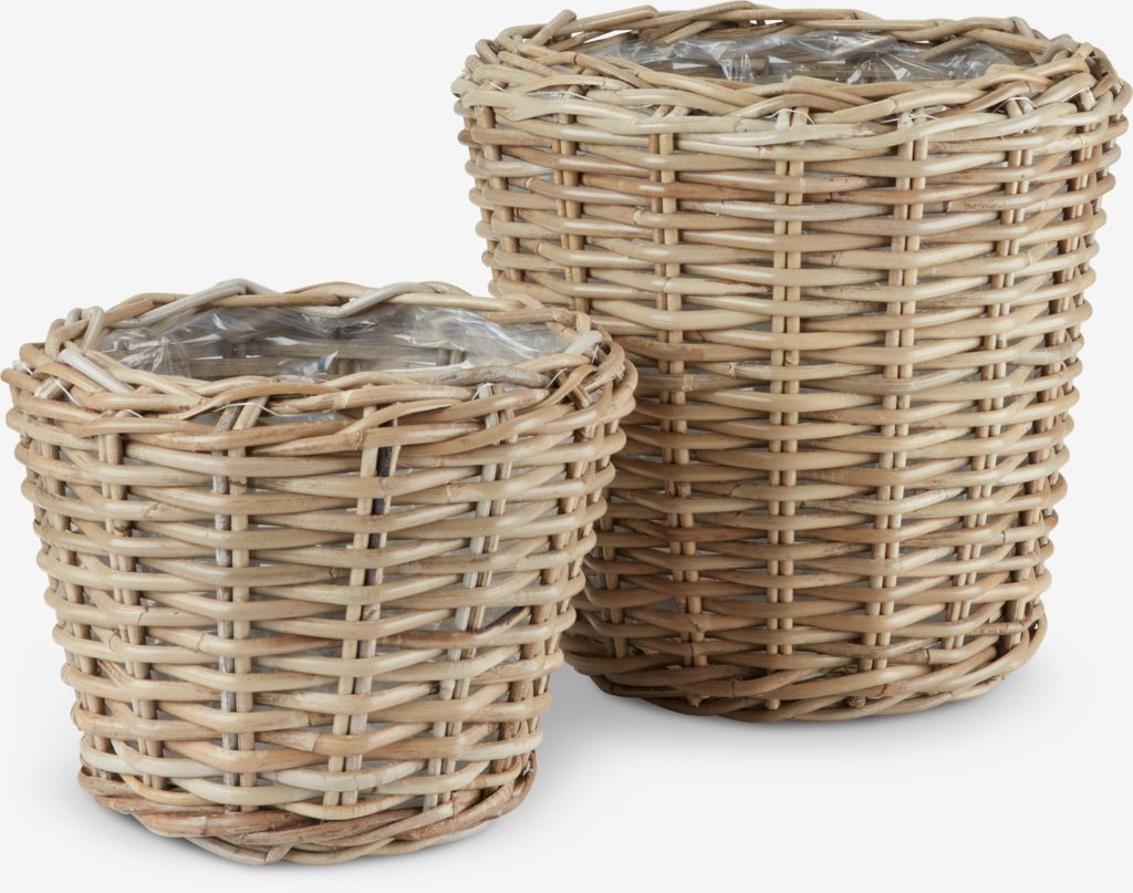 Planter basket RINGTROST D37/32 kubu natural set of 2 - JYSK