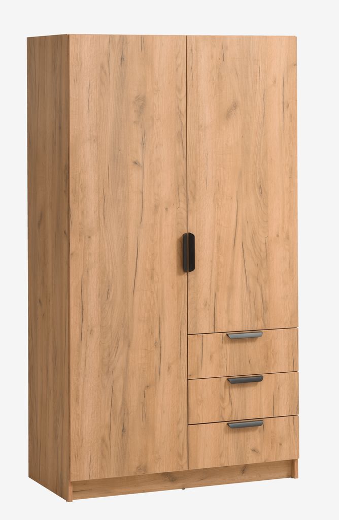 Wardrobe JENSLEV 96x176 oak - JYSK