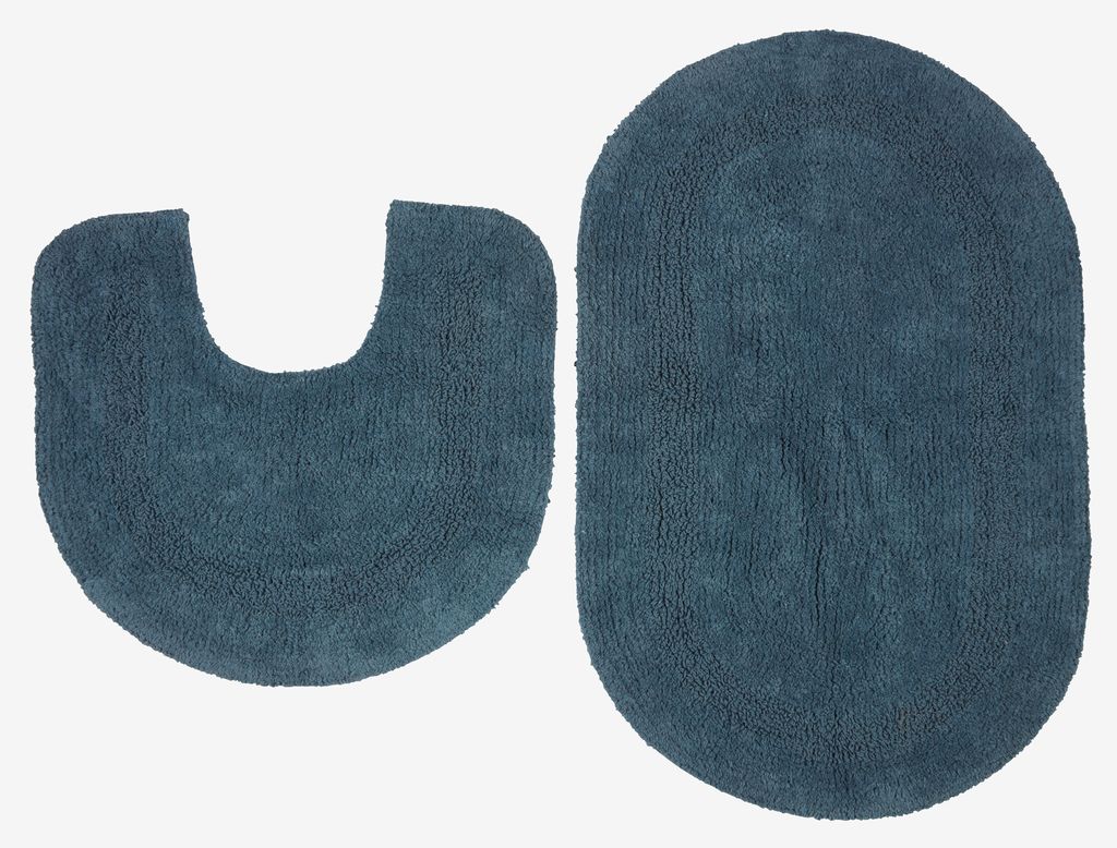 Bath mat set LERDALA 2 piece set blue - JYSK