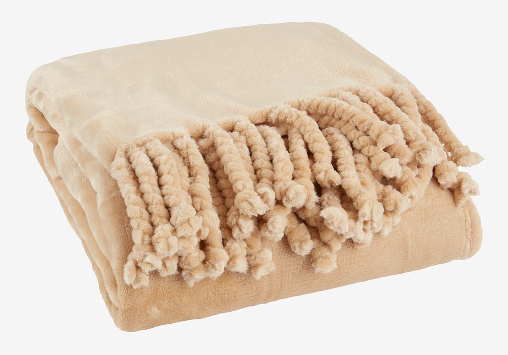 Fleece throw BONDEROSE 130x170 latte - JYSK