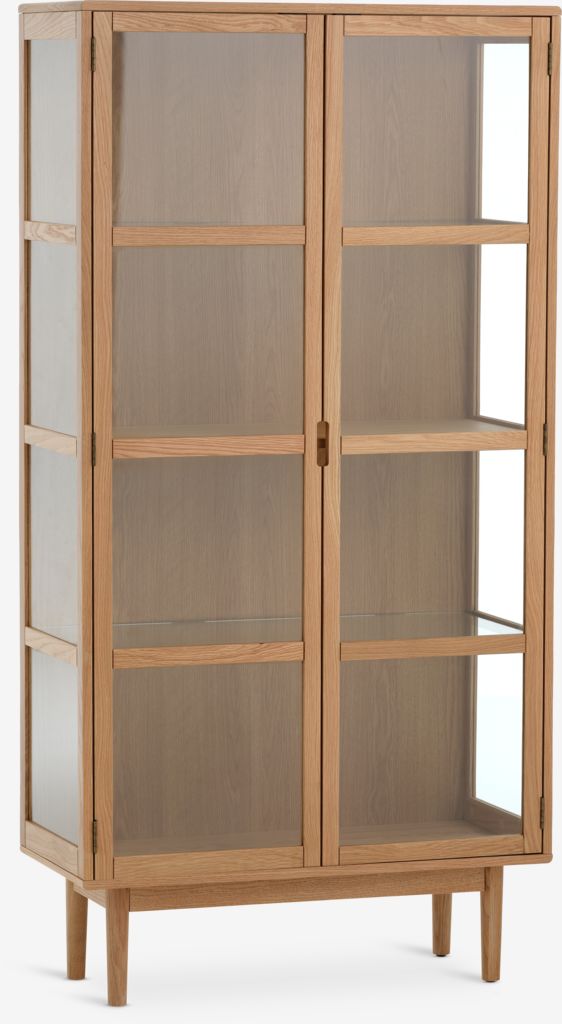 Display cabinet VESTERBY high 2 doors natural oak - JYSK