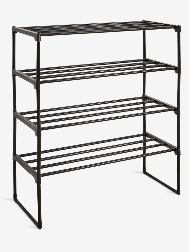 Shoe rack BORNHOLM 4 shelves black - JYSK