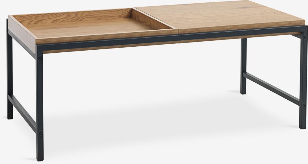 Coffee table TRAPPEDAL 50x100 oak/black - JYSK