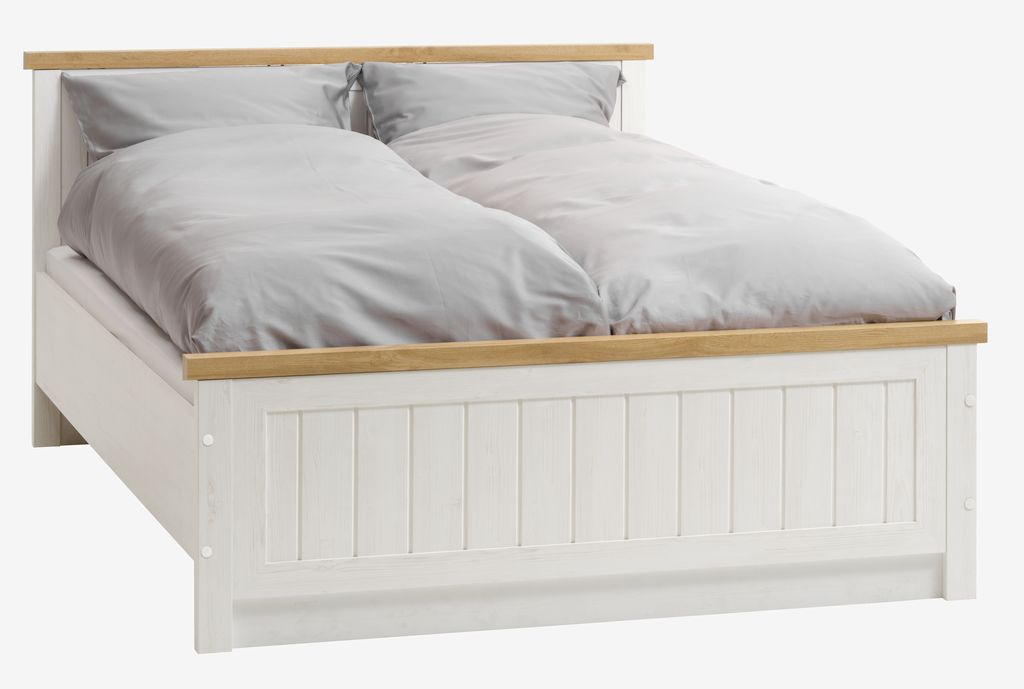 Bed frame MARKSKEL Double oak/white - JYSK