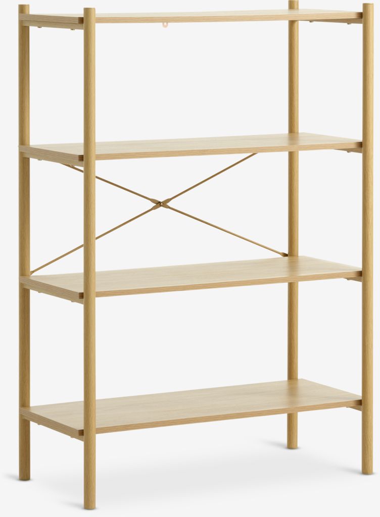 Shelving unit LINDVED 4 shelves oak colour - JYSK