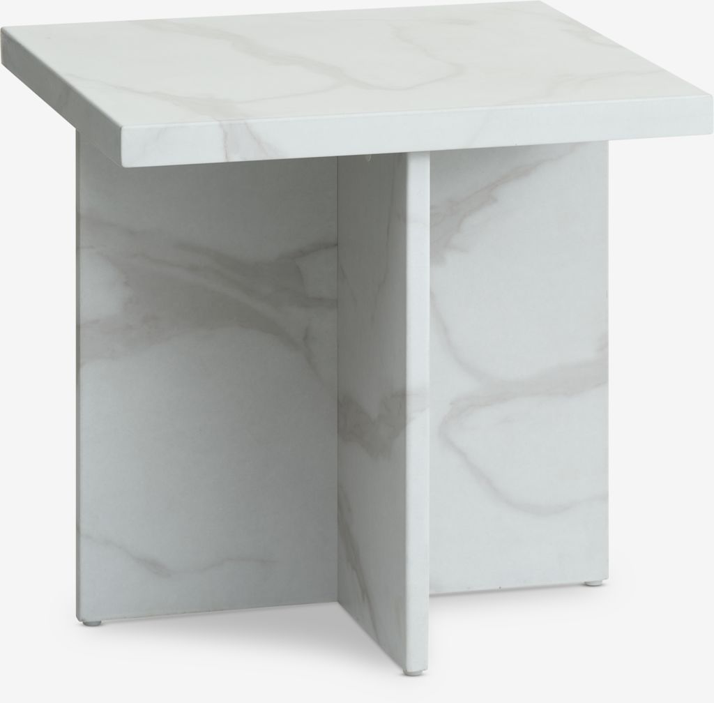 End table GANDRUP 45x45 white marble colour - JYSK