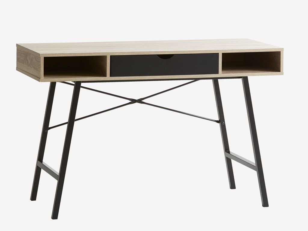 Desk ABBETVED 48x120 oak/black - JYSK