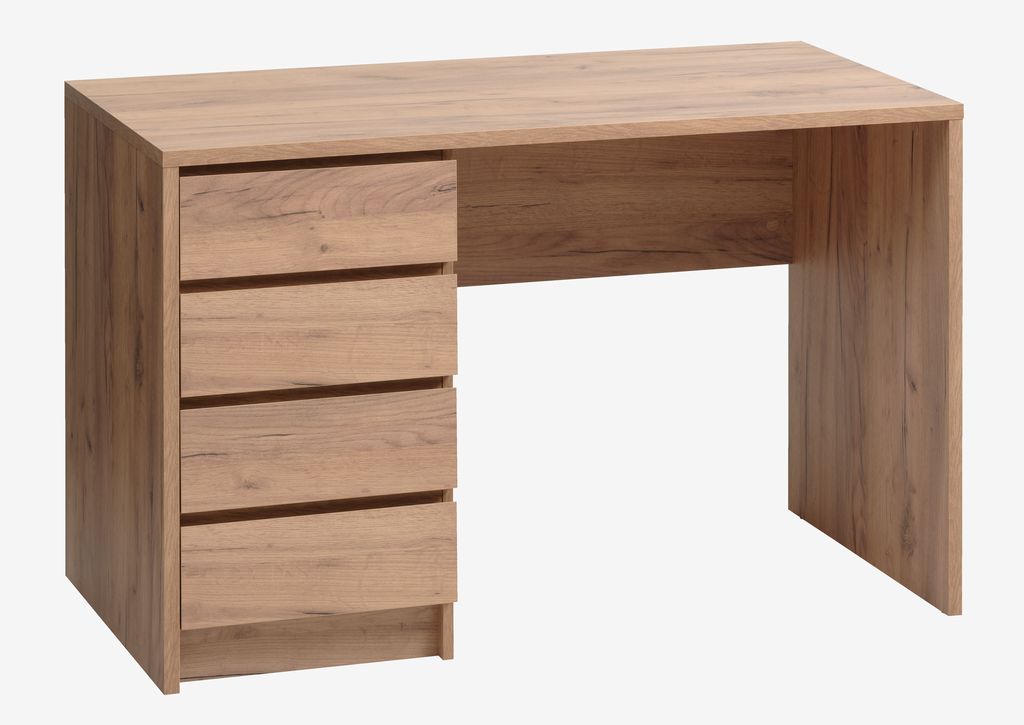 Desk LIMFJORDEN 60x120 4 drawers natural oak colour - JYSK