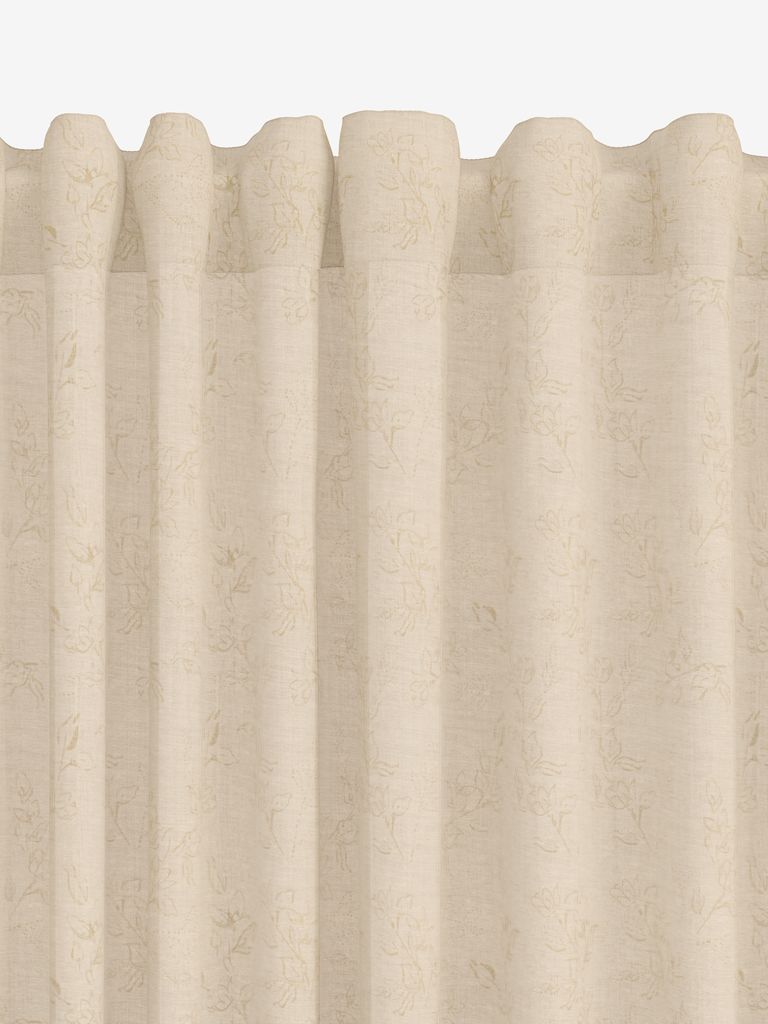 Curtain BIRKHOLM 1x140x245 flower beige - JYSK