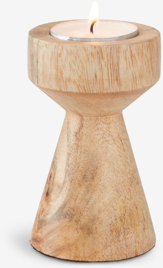 Tealight holder JOHAN D6xH10cm wood - JYSK