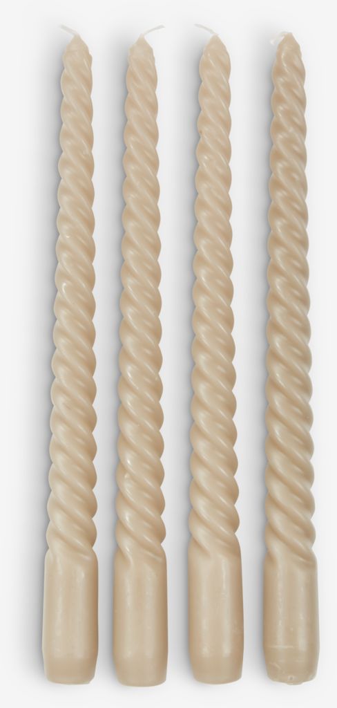 Candle BALDUR H25cm khaki pack of 4 - JYSK