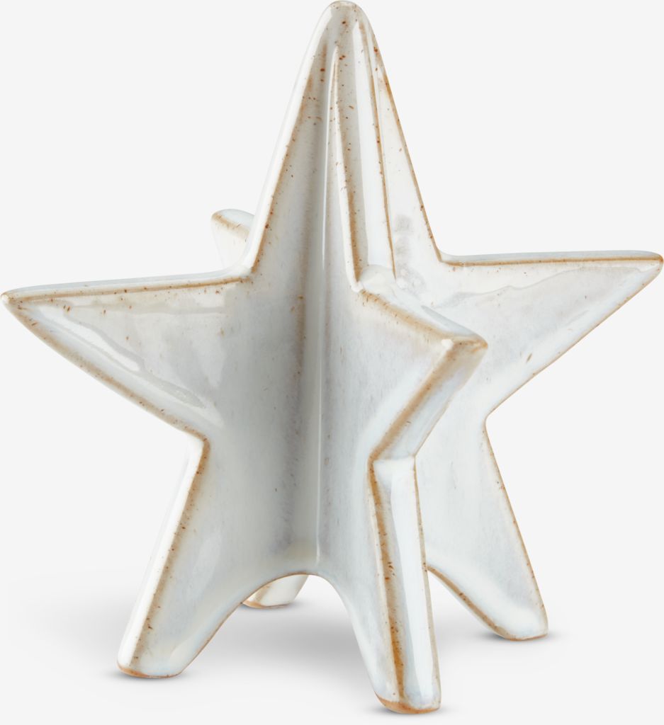 Christmas star RAV W11xL12xH11cm stoneware white - JYSK