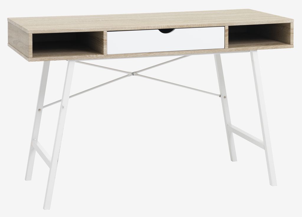 Desk ABBETVED 48x120 oak/white - JYSK