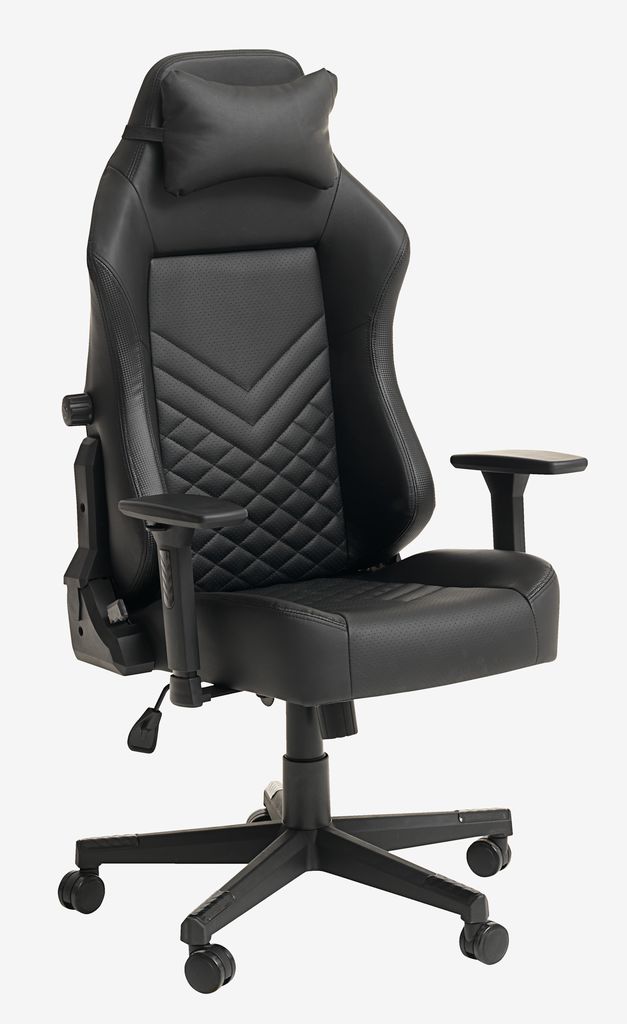 Gaming chair ABILDAA black faux leather - JYSK