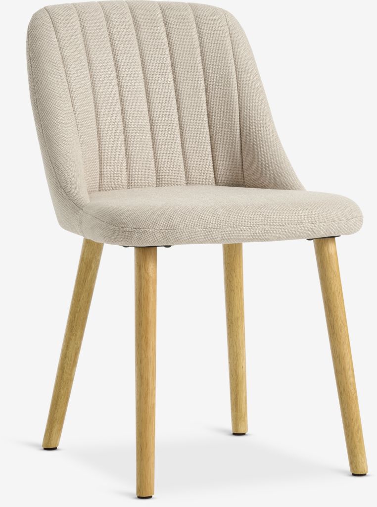 Dining chair ADSLEV w/out armrest beige/oak colour - JYSK