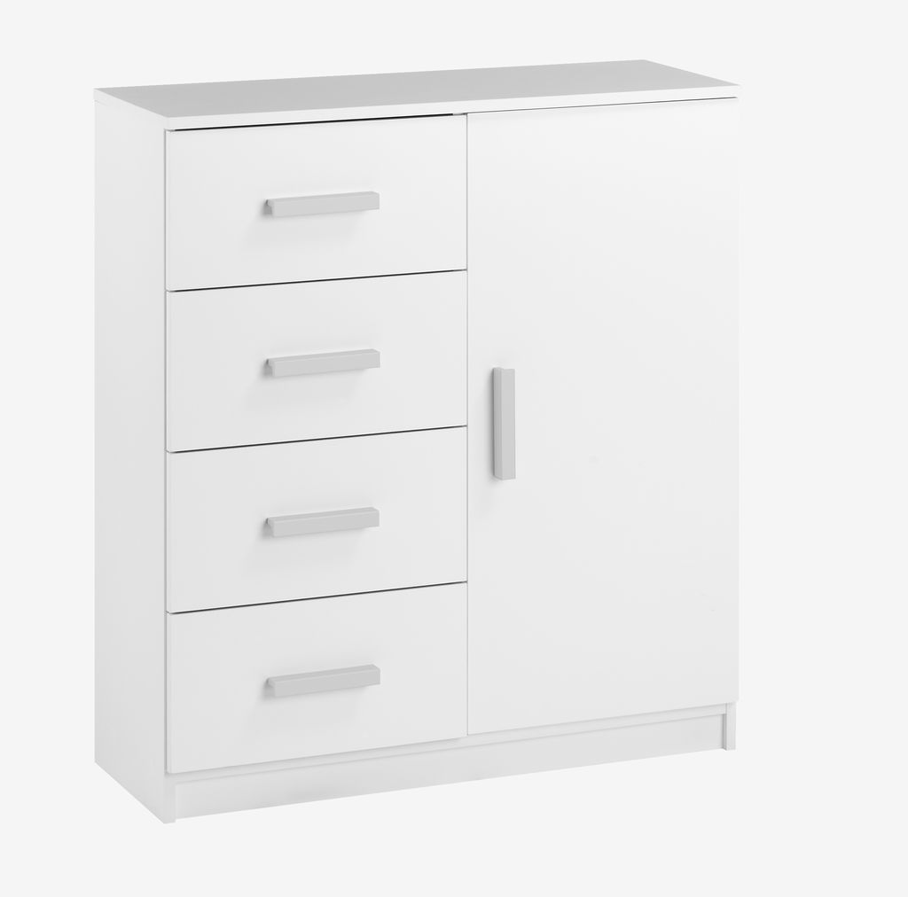 4 drawer 1 door chest TAPDRUP combi white - JYSK
