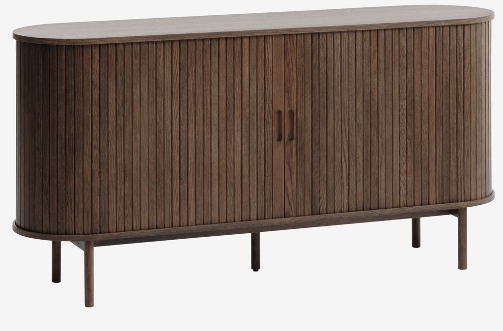 Sideboard LYNGVIG 160 cm 2 tambour doors dark oak - JYSK