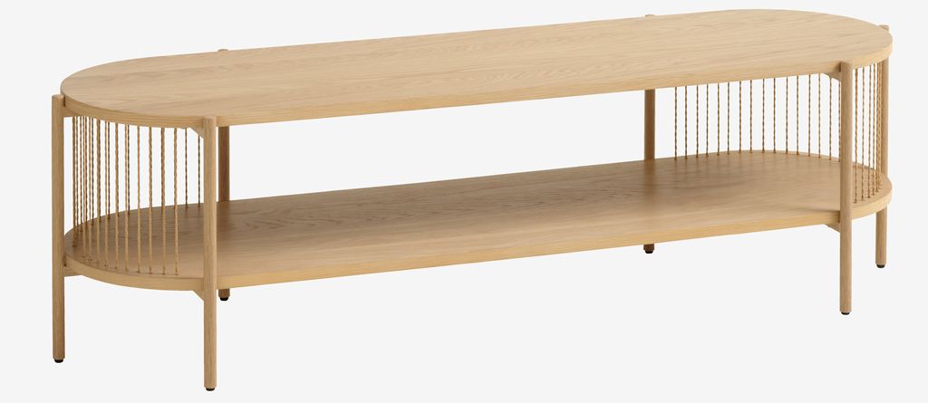 TV bench SNESLEV 1 shelf oak colour - JYSK