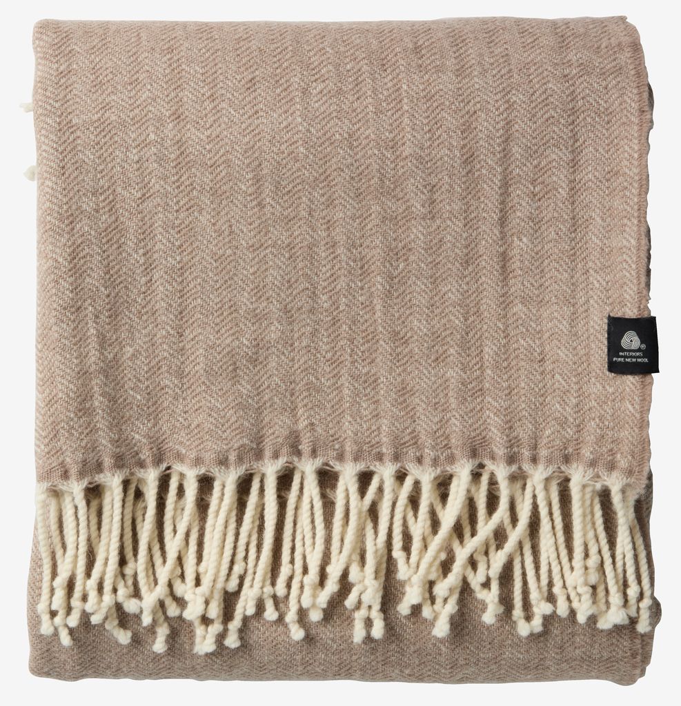 Wool throw BRUNIA 130x170 beige - JYSK