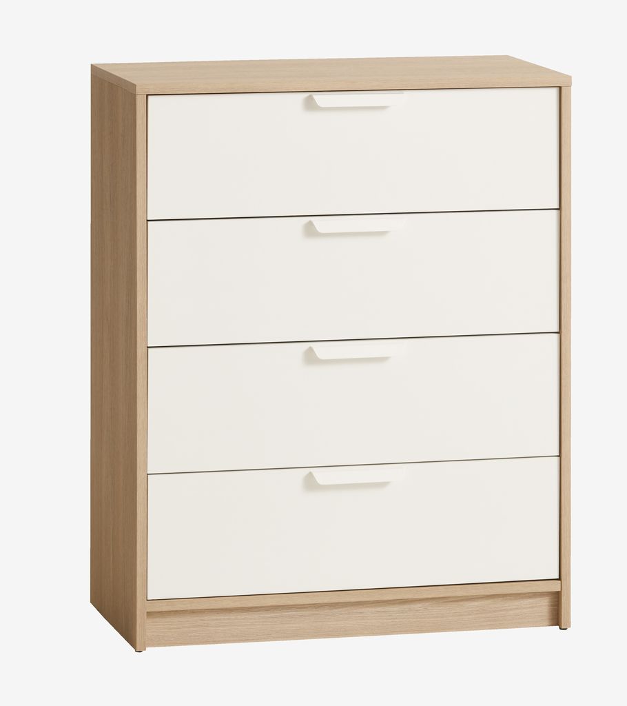 4 drawer chest JENSLEV oak/white - JYSK