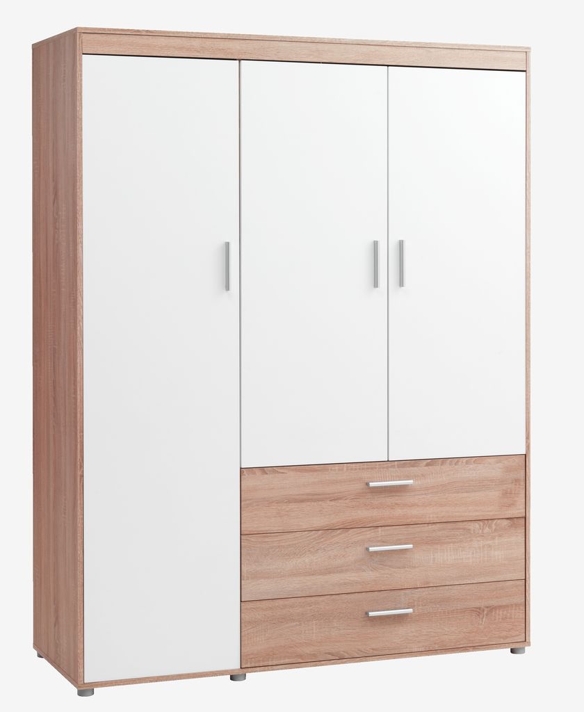Wardrobe BIRKELSE 150x198 oak/white - JYSK
