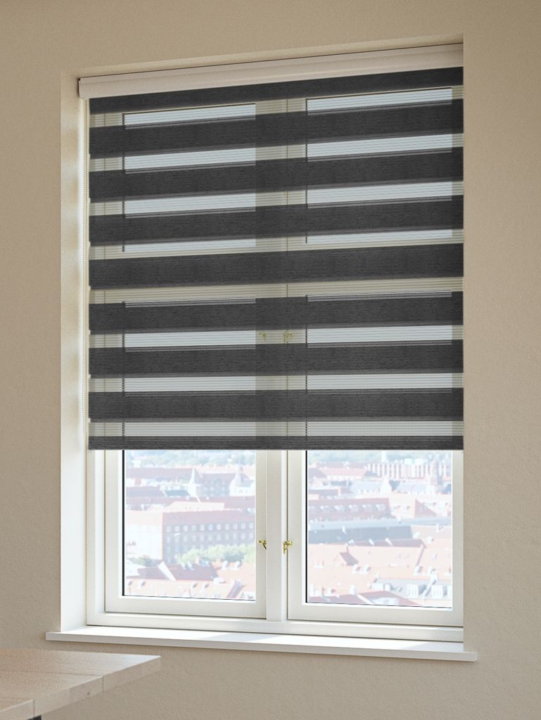 Roller blind Duo ALSTEN 60x180cm with cassette grey - JYSK