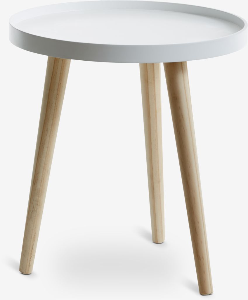 End table BAKKEBJERG D40 white/natural - JYSK