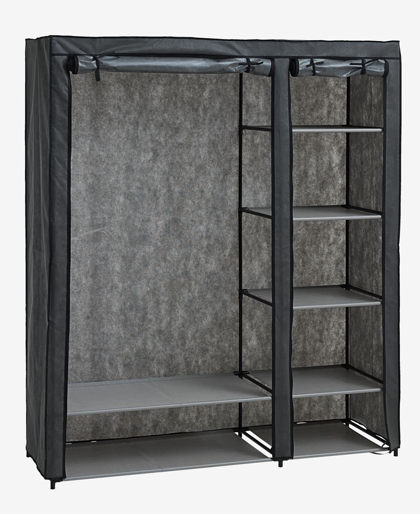 Wardrobe DAMHUS 149x174 dark grey - JYSK