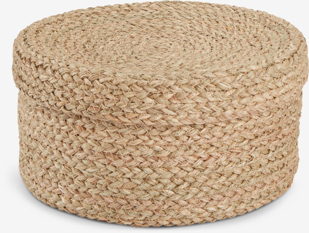 Storage box FRITLEV D29xH15cm w/lid natural - JYSK