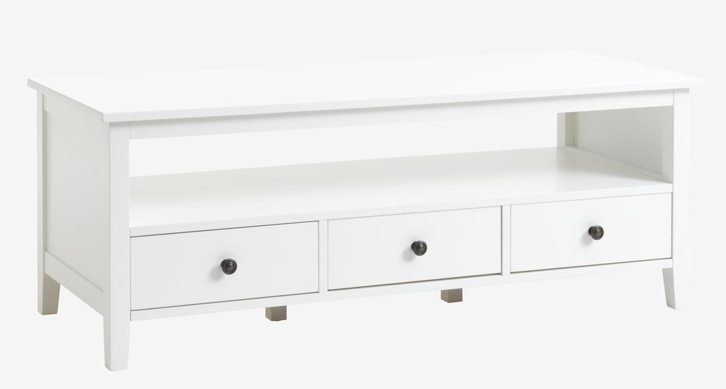 TV bench NORDBY 3 drawers white - JYSK
