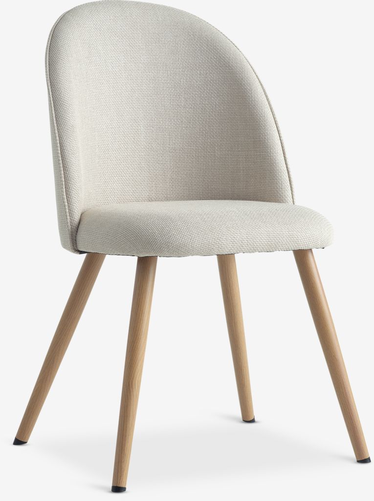 Dining chair THORUP beige fabric/oak colour - JYSK