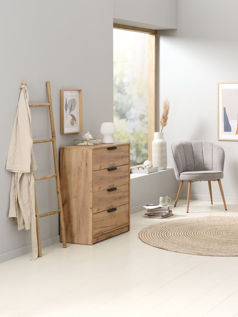 4 drawer chest JENSLEV oak - JYSK