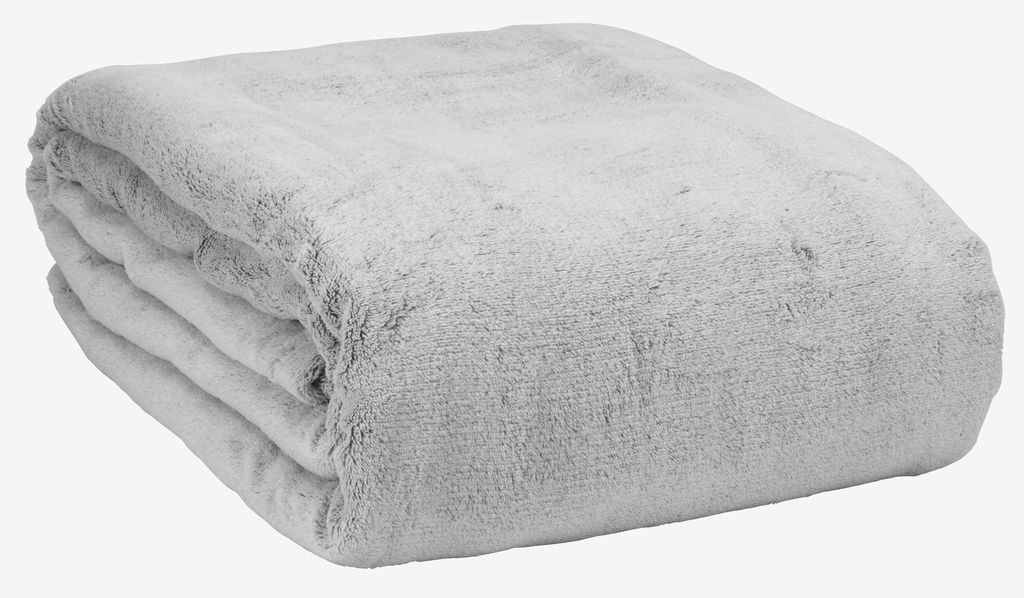 Fleece throw KRATTFIOL 200x220 grey - JYSK