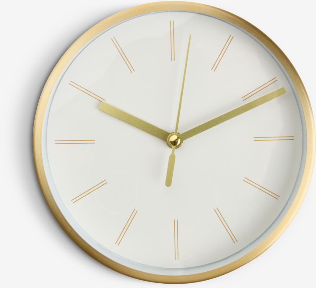 Clock CARSTEN D15cm gold - JYSK
