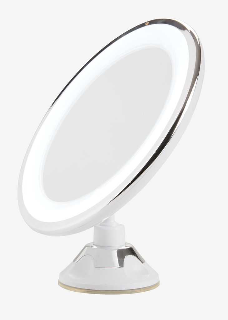 Makeup mirror VEDDIGE w/LED D20xH22cm white - JYSK