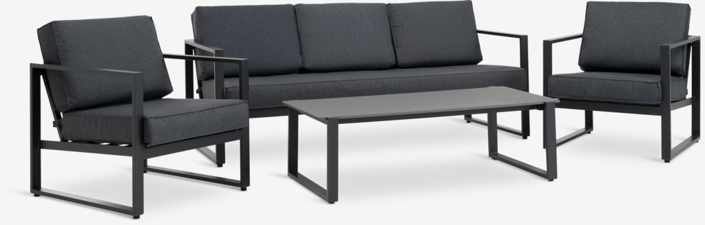 Lounge set VONGE 5-seater black - JYSK