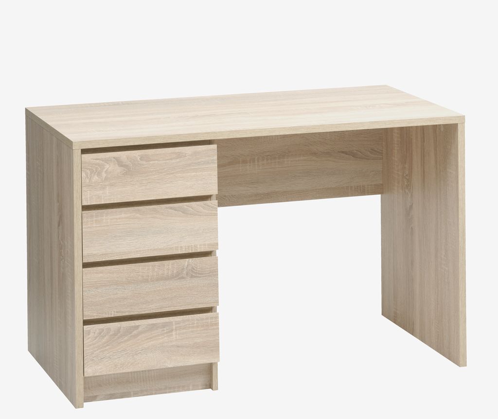 Desk LIMFJORDEN 60x120 4 drawers light oak colour - JYSK