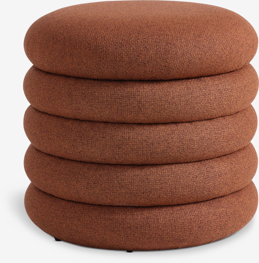 Pouffe DALENE D45 w/storage terracotta fabric - JYSK