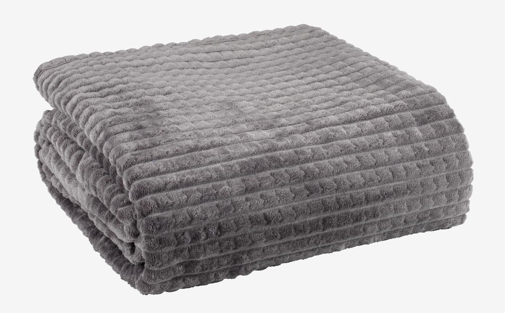 Fleece throw HAGTORN 140x200 grey - JYSK