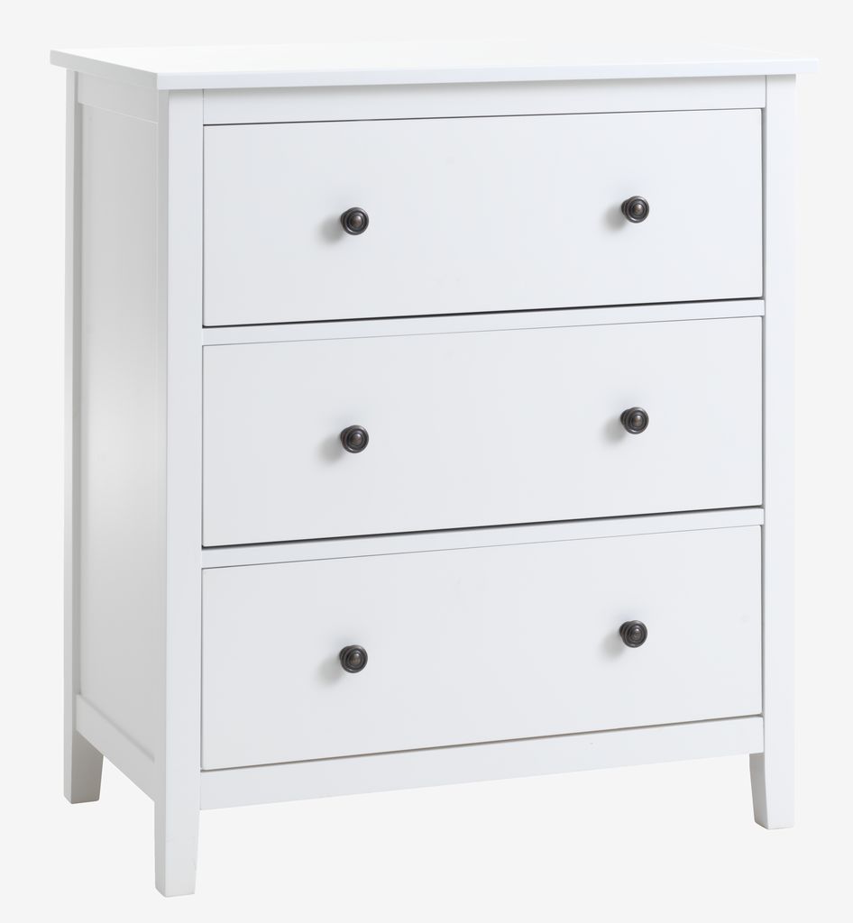 3 drawer chest NORDBY white - JYSK
