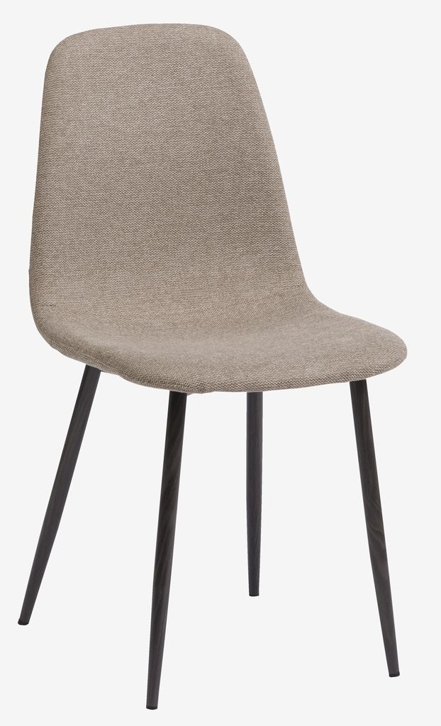 Dining chair JONSTRUP beige fabric/dark oak colour - JYSK