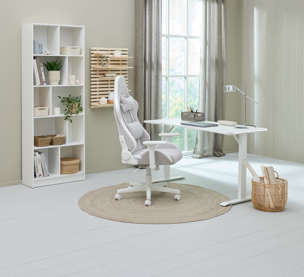 Gaming chairu200b NIBE white/beige fabric - JYSK